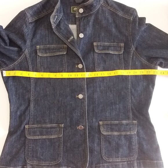 Vintage Y2k Eddie Bauer stand up collar denim jacket/blazer XL - Picture 5 of 6